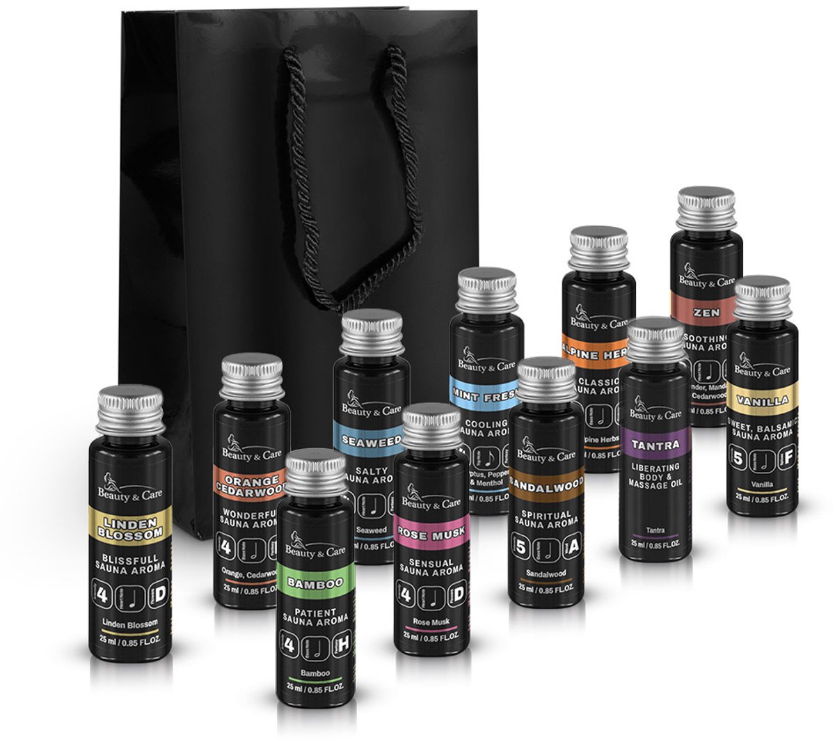 Beauty&Care® Sauna Geuren Opgietmiddel - Opgiet voor Emmer & Saunakachel - Sauna Aufguss Giftset 11 x 25 ml - Opgietconcentraat Geschenkset - Verzorging & Accessoires - Vrouwen