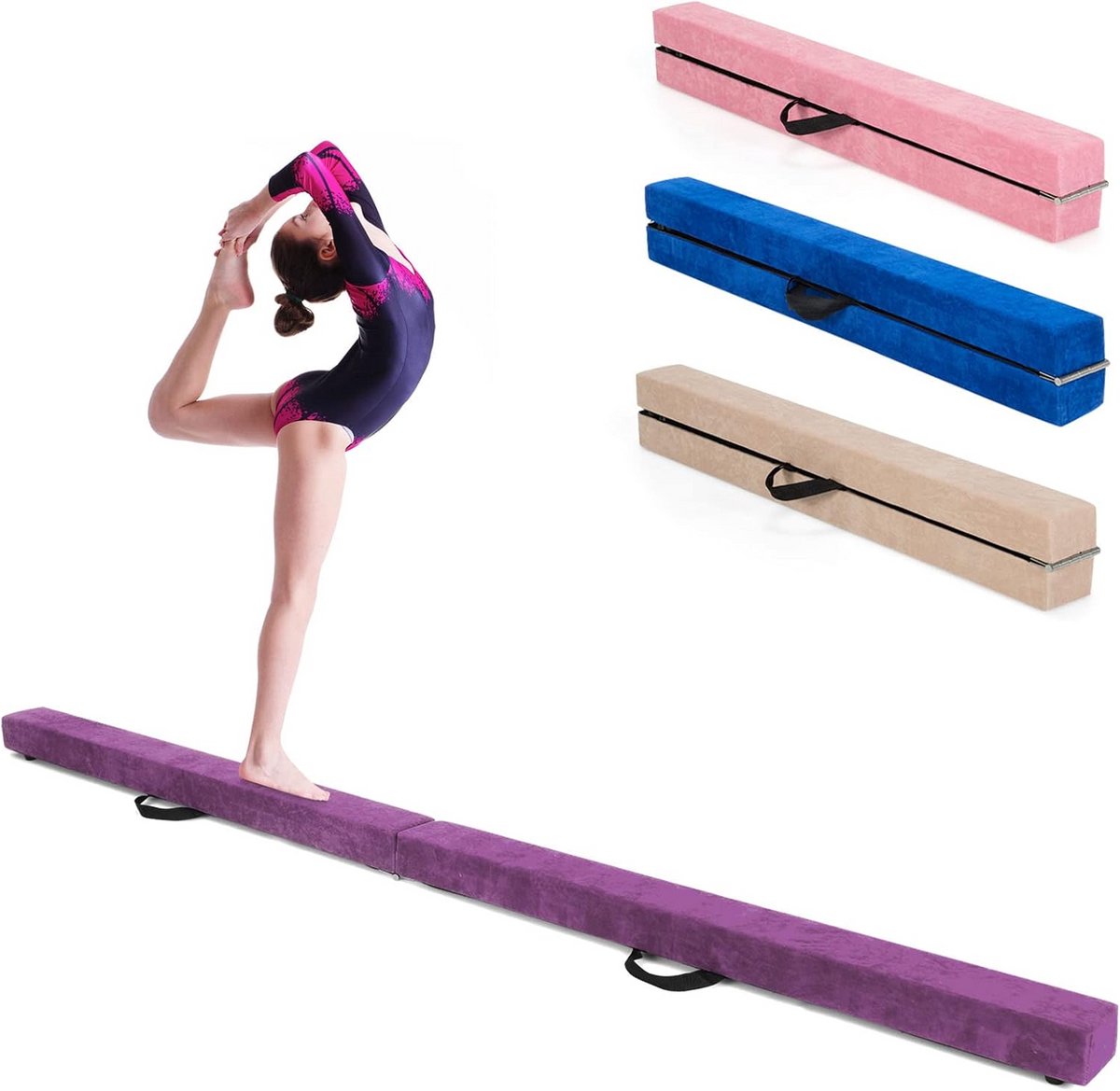 Opvouwbare Evenwichtsbalk 210 cm - Antislip Balansbalk voor Thuis en Buiten - Ideale Gymnastiekbalk voor Kinderen en Volwassenen tot 70 kg