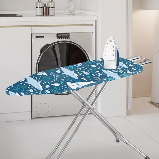 MinoCino Strijkplankhoes 125 x 45 cm, dikke strijkplankovertrekken met 6 mm vilten vulling, verstelbaar trekkoord, klittenbandsluitingen, bloemen