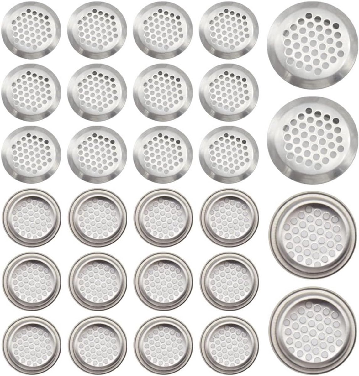 30 Stuks Ronde Ventilatieroosters 35 mm Roestvrij Staal voor Meubel Ventilatie