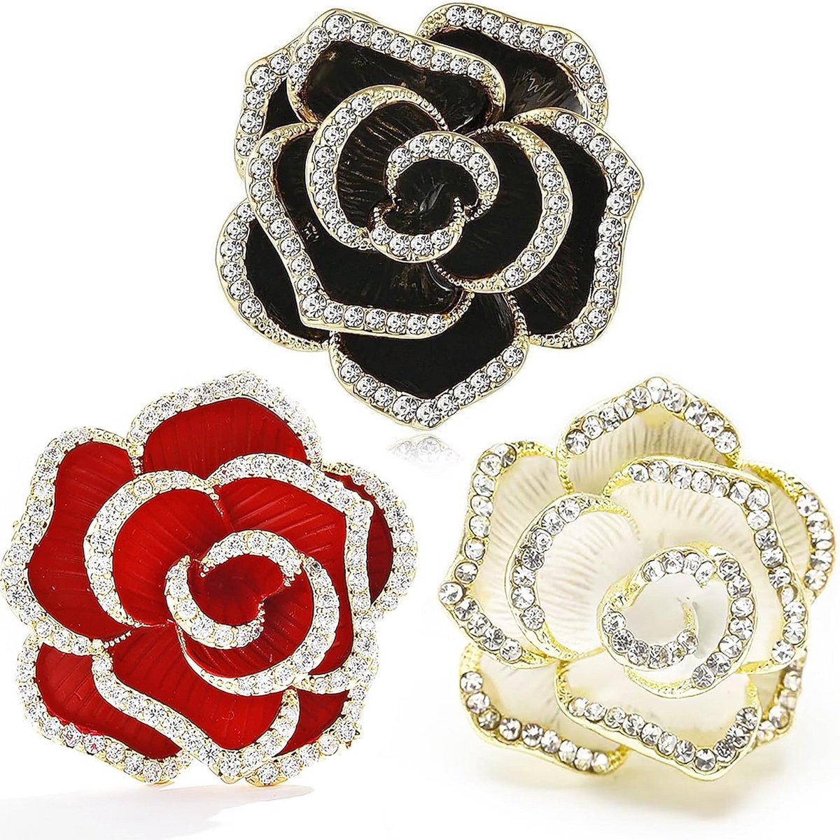 Elegante Kristal Bloem Broche – Vintage Strass Speld voor Dames & Bruiloften