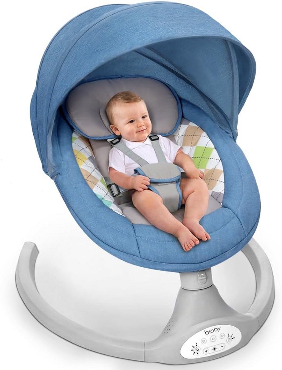 Elektrische babywip met Bluetooth, 5 schommelmodi en afstandsbediening