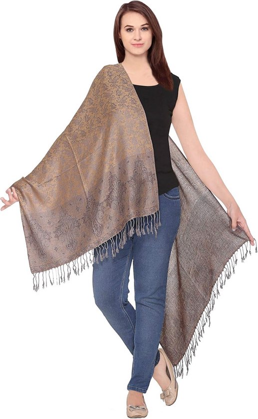 Pashmina-sjaal voor dames met lange franjes, zachte stofkwaliteit