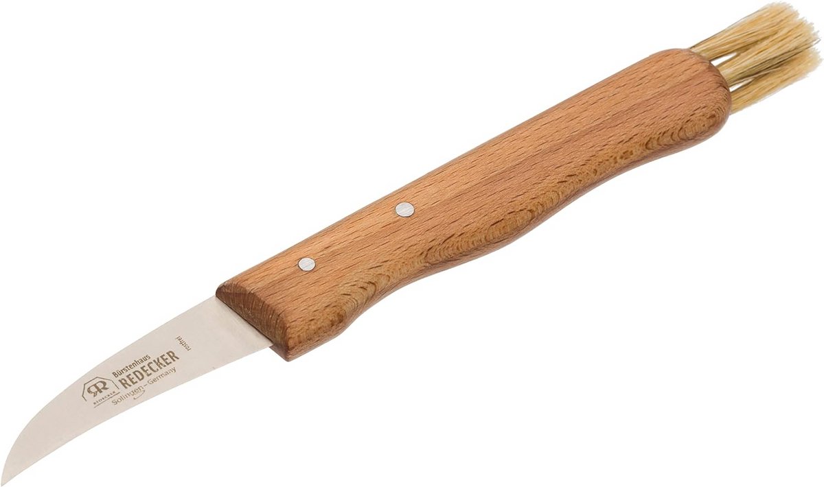Paddenstoelenmes met Reinigingsborstel - 17 cm