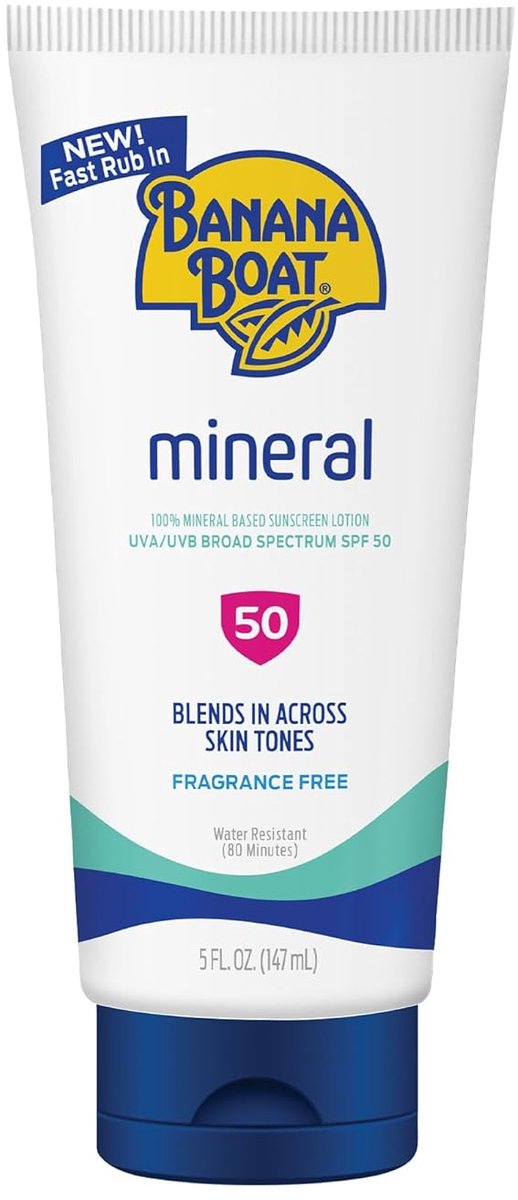 Banana Boat Minerale Zonnebrand Lotion SPF 50 – Zinkoxide – 147 ml
