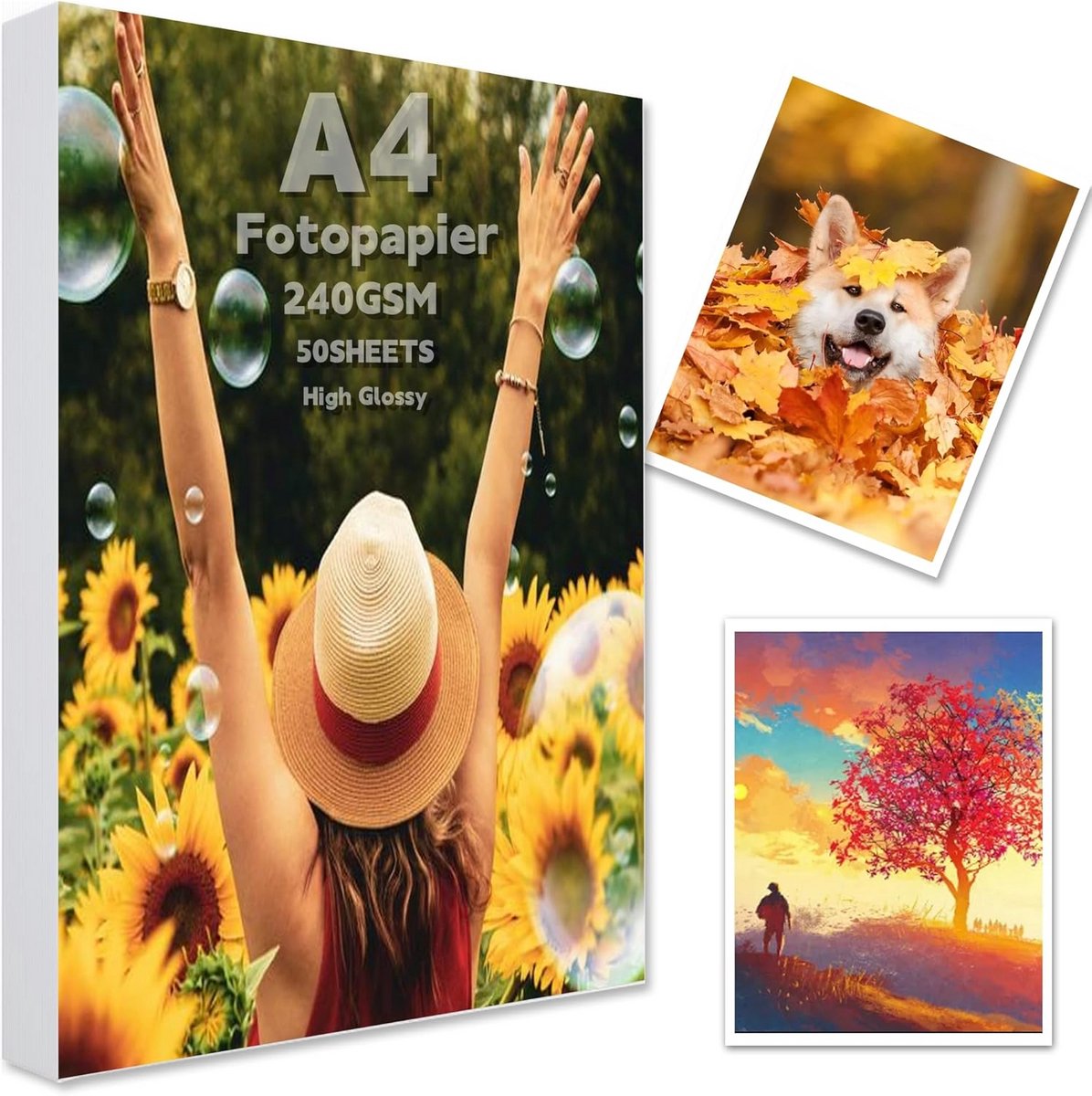 Glanzend A4 Fotopapier 230 G/m² voor Inkjetprinters - 50 Vellen Waterdicht