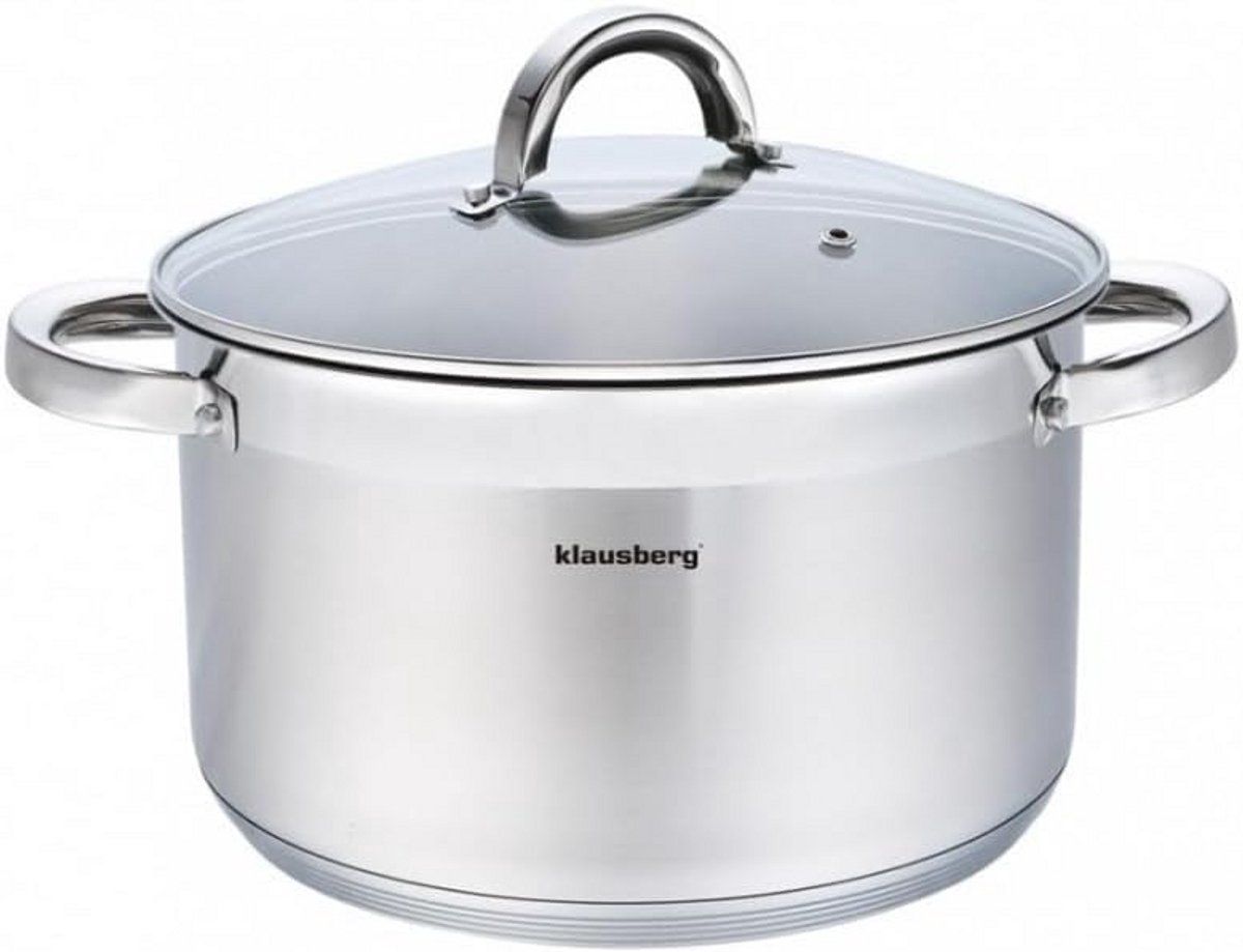 Grote RVS Braadpan met Deksel 9,5 Liter - 28 cm Doorsnede