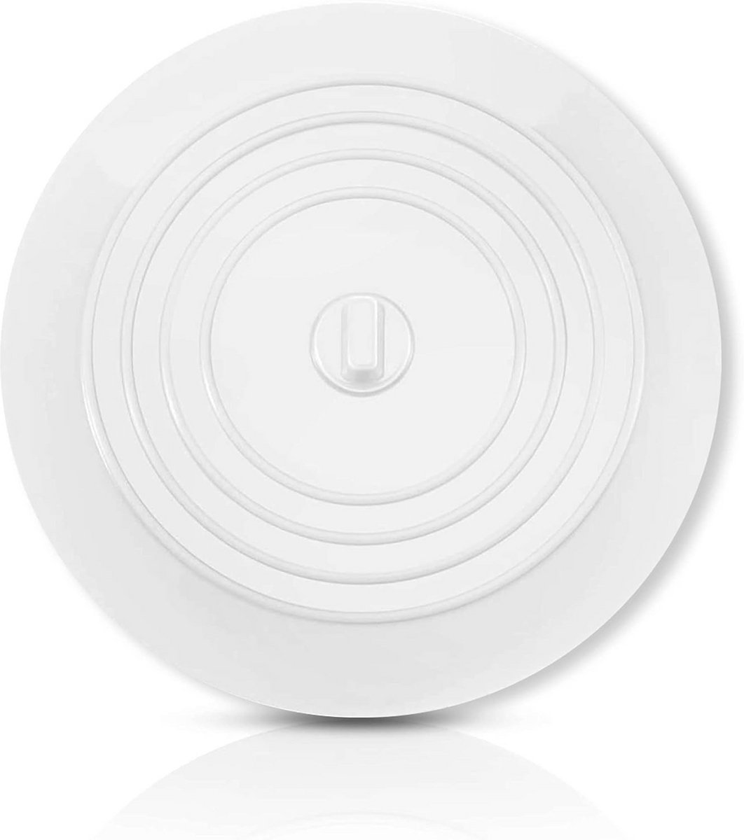 Siliconen Afvoerplug 15,2CM - Flexibele Zuignap, Universele Waterdichte Stop voor Keuken, Bad, Toilet en Douche, Wit