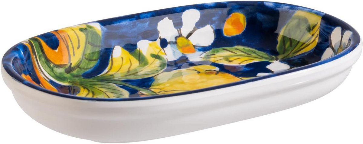 Ovale Serveerschaal Melamine 18,5 cm Wit Mediterraan Decor