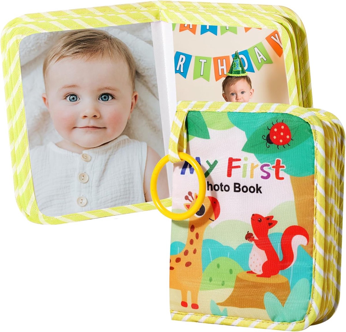 Familiefotoalbum, geschikt voor jongens en meisjes, perfect voor baby's, peuters en familiefoto's - het ideale cadeau voor een babyshower of een fotoshoot met een pasgeboren baby (giraffe).