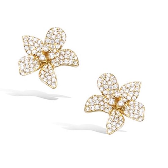 CHIVAL - Oorbellen 18K Verguld Goud "Ocean Star" - Elegant, Hypoallergeen, Bloem, Luxe, Zirkonia, Oorsteker, Cadeau voor haar, Sieraad, Tijdloos, Liefde, Romantiek, Geschenkverpakking, Kerst