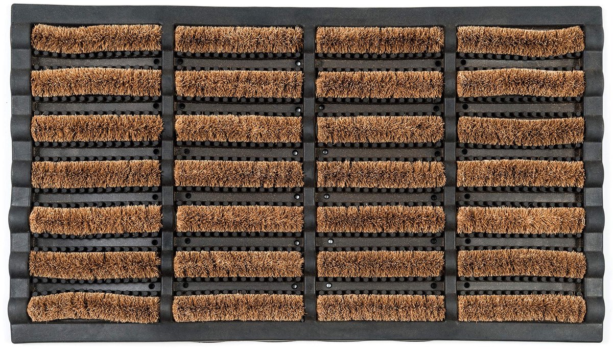 Unyqoos en Antislip Deurmat voor Buiten van Kokosvezel en Rubber Bruin
