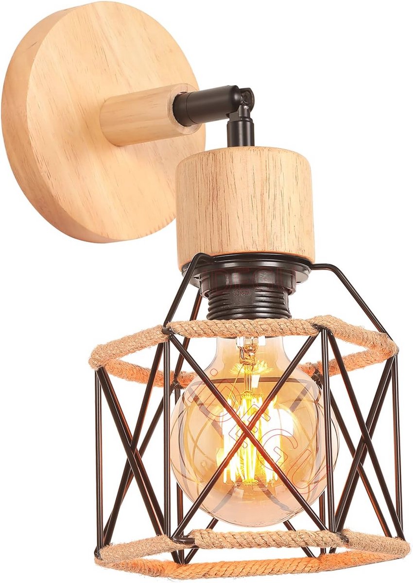 Vintage Wandlamp voor Binnen - Draaibare Plafondverlichting voor Kinderkamer, Woonkamer en Keuken