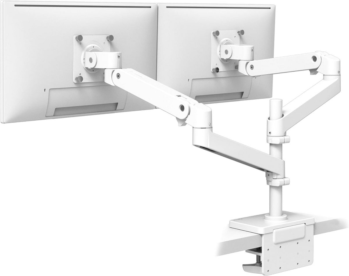 Dubbele Monitor Arm voor Bureau - Verticaal Stapelbaar - Geschikt voor 2 Schermen tot 27 inch en 20kg per Stuk
