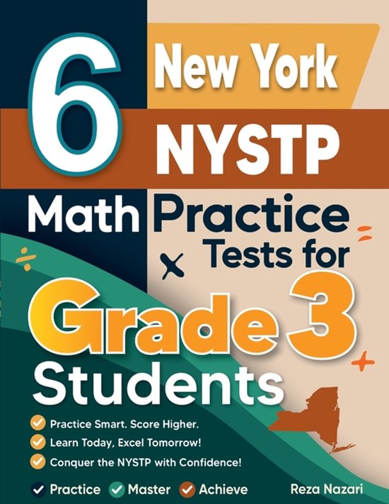 6 New York NYSTP Math Practice Tests for Grade 3 Students - cover