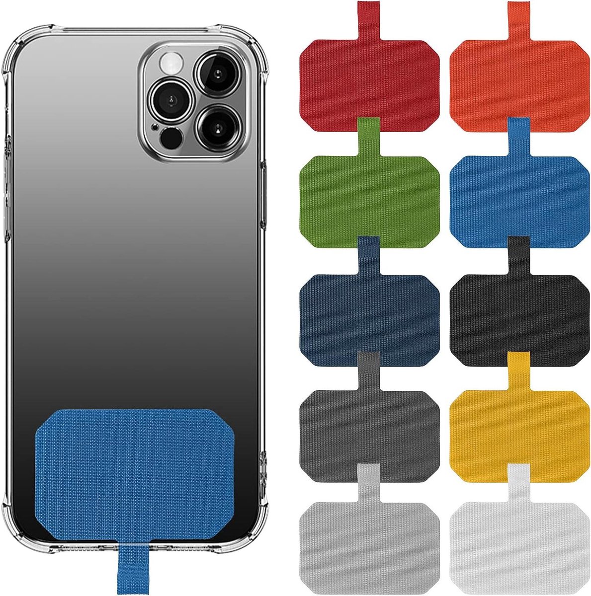 Allecta - Mobiele telefoon sleutelkoordbevestiging met metalen ring, universeel en beschermend voor smartphones - 5.8*3.8cm
