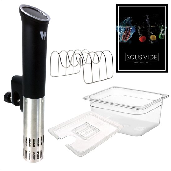 Wartmann Sous Vide Set - 1508 Stick, 12 Liter Waterbak, Rekje, Deksel en Digitaal Sous Vide Handboek