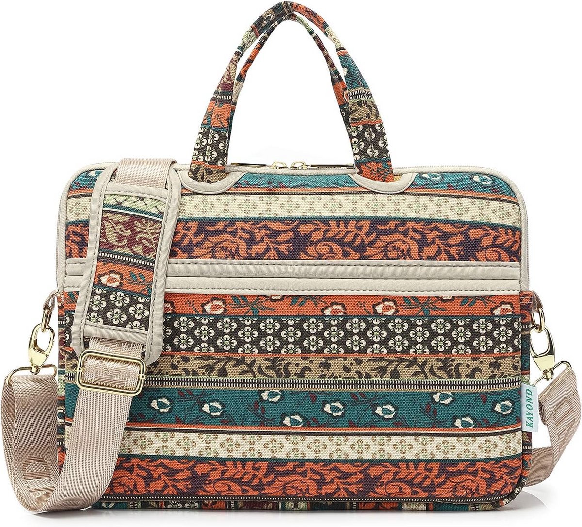 Canvas Laptoptas Schoudertas Voor 12-15 Inch Laptop en MacBook