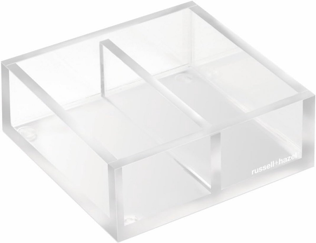 Kleine Acryl Desktop Organizer met Dubbele Compartimenten - Helder