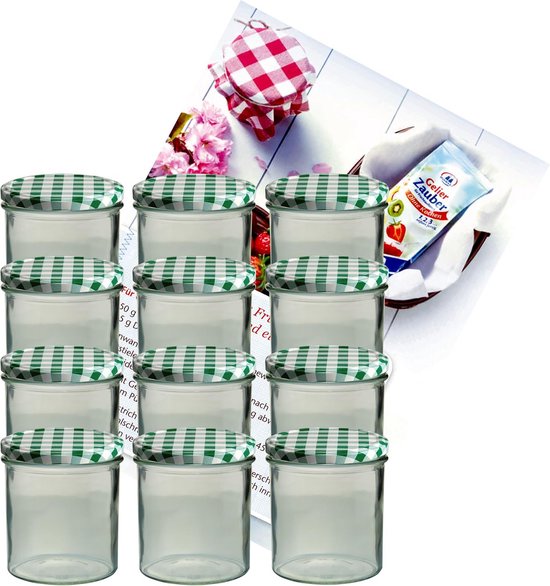 MamboCat Set van 25 weckpotten, 230 ml, met twist-off-deksel, Alois hert, inmaakpotten 82 deksel gratis receptenboekje, voorraadpotten inkoken en conserveren, Kerstmis