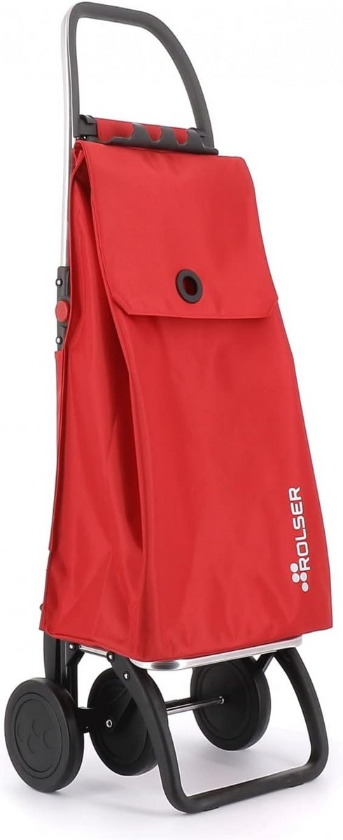 Opvouwbare Boodschappentrolley met 4 Wielen - Rood Aluminium Frame
