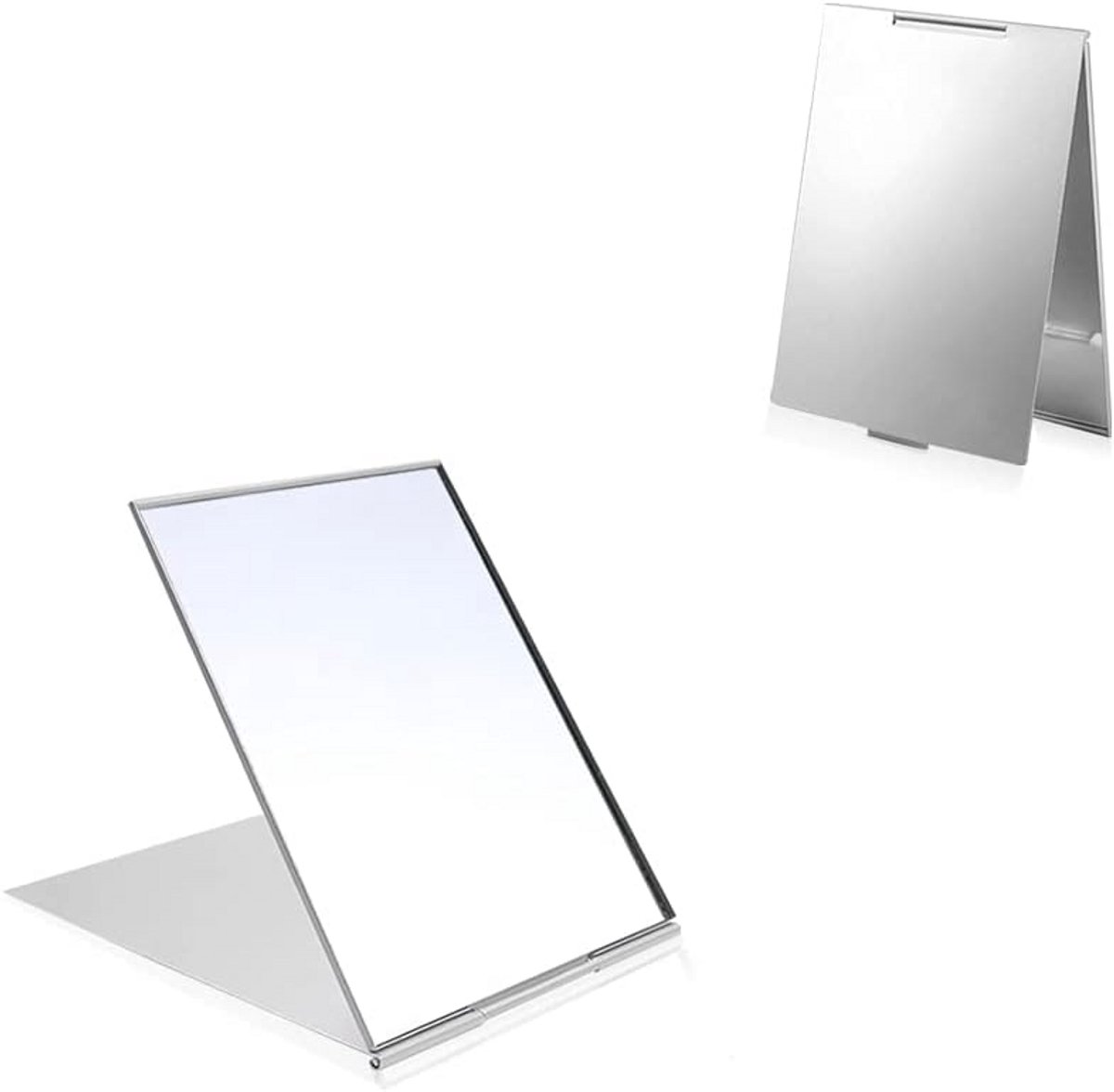 Ultra-Slim Draagbare Vouwspiegel - Aluminium Make-up Spiegel voor Reizen en Desktop