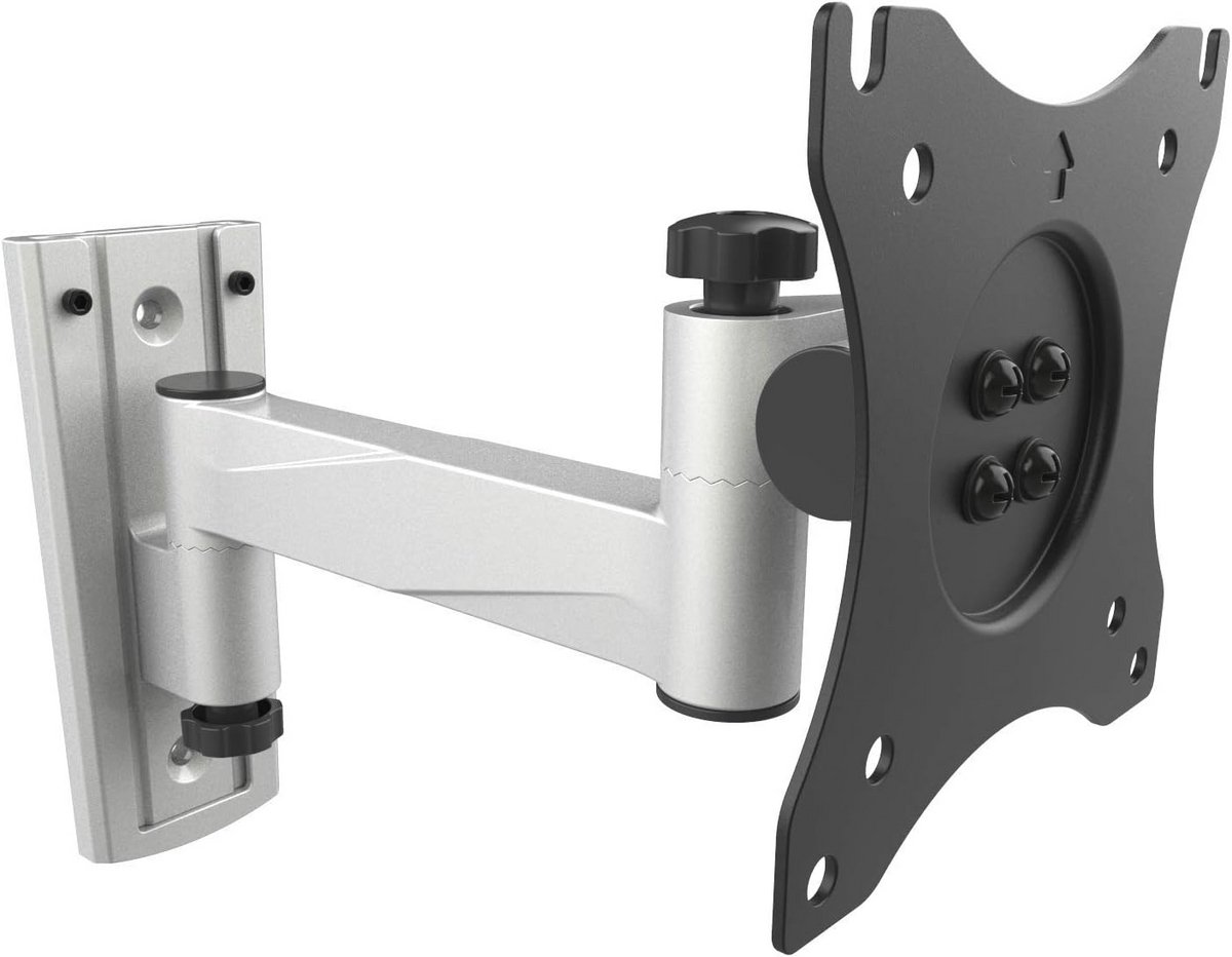 Zwenkbare en Kantelbare Wandhouder voor 13-27 Inch Monitoren - VESA 75x75 & 100x100