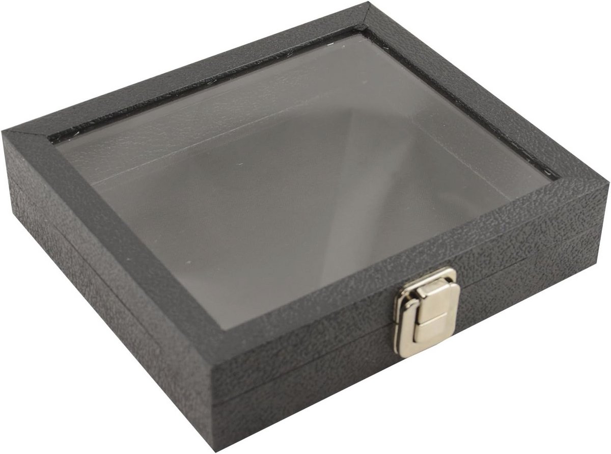 Luxe Houten Display Box met Glazen Deksel - Reisshow Organizer