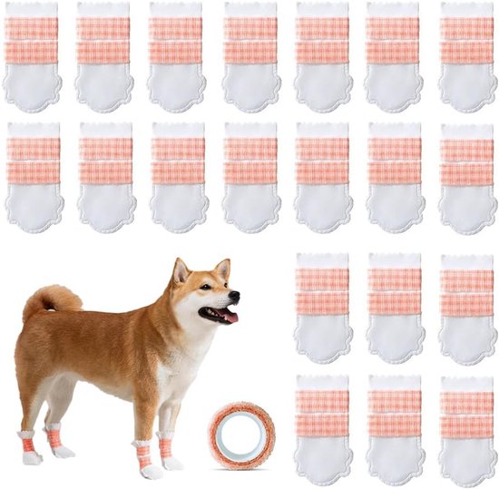 20 Chaussettes Jetables Pour Chien – Protègent Les Pattes Blessées – Imperméables – Taille S (3-8 Kg)