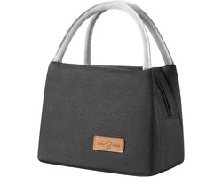 Lunchtas - Koeltas - Koeltassen - Lunchzak - 27x16x19 cm - 8 Liter - Draagbare Lunchzakken - Handvat Riem - Lunch / Blikjes - Koeltas voor Heren en Dames - voor Werk School Picknick - Zwart