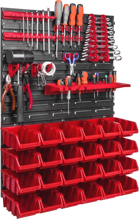 Opslagsysteem Wandrek voor Werkplaats, Garage en Hobbyruimte - Met