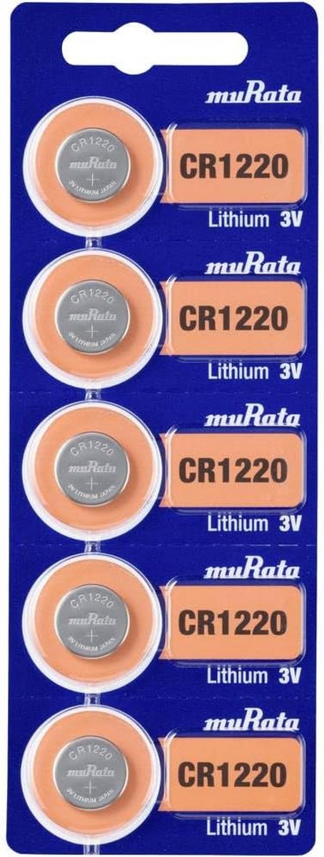 Lithium Knoopcel CR1220 3V voor Elektronische Apparaten - 5 Stuks