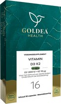 Goldea Health Vitamin D3 + K2 - Vegan Voedingssupplement - uit algen (3000 IU) & K2 MK-7 - 30 capsules
