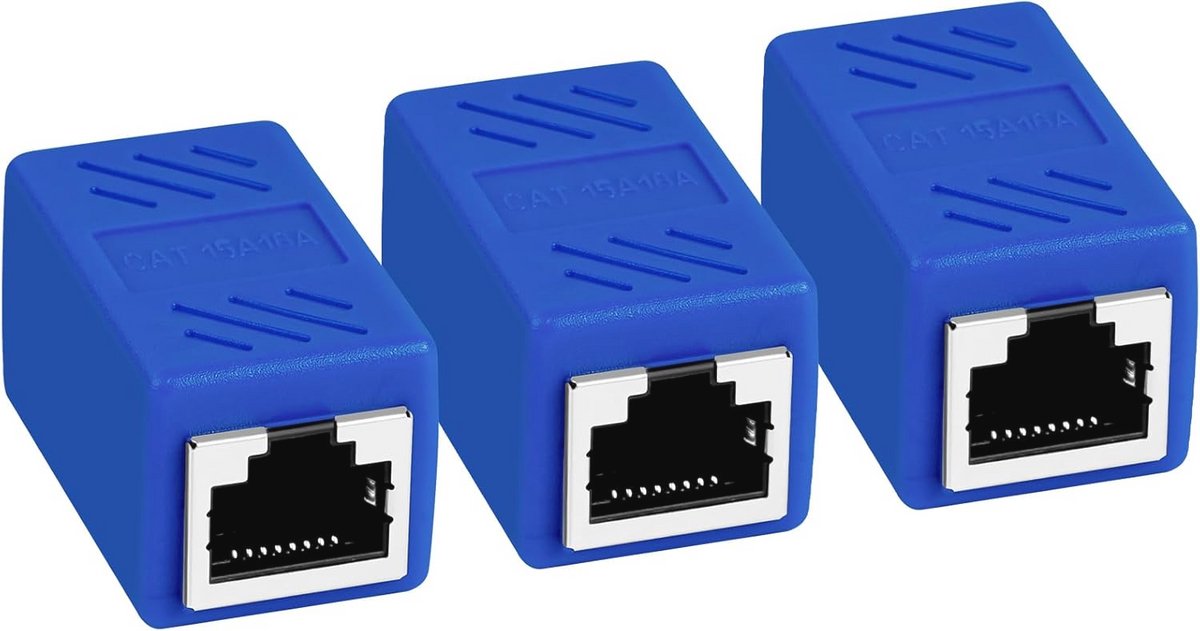 3 Stuks RJ45 Coupler - Ethernet Connector voor Cat7, Cat6, Cat5, Cat5e - Compatibel met Vrouwelijke Netwerkkabels