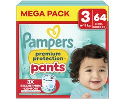Pampers - Premium Protection Pants - Maat 3 - Mega Pack - 64 stuks - 6/11 KG