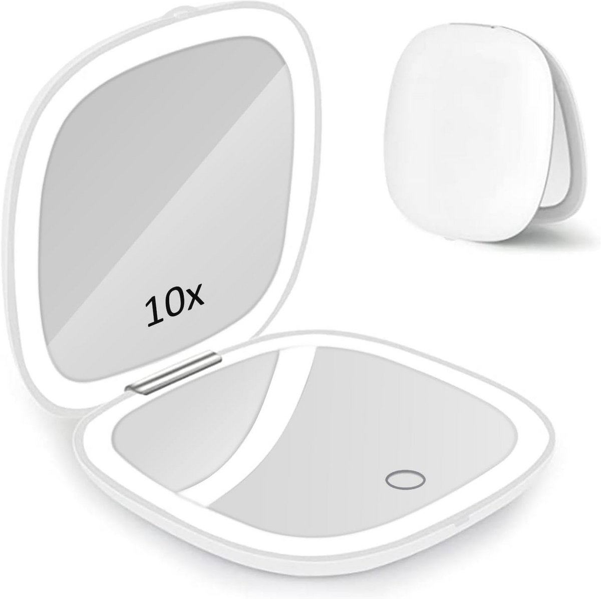 Compacte LED Make-up Spiegel met 1x/10x Vergroting en Touchscreen
