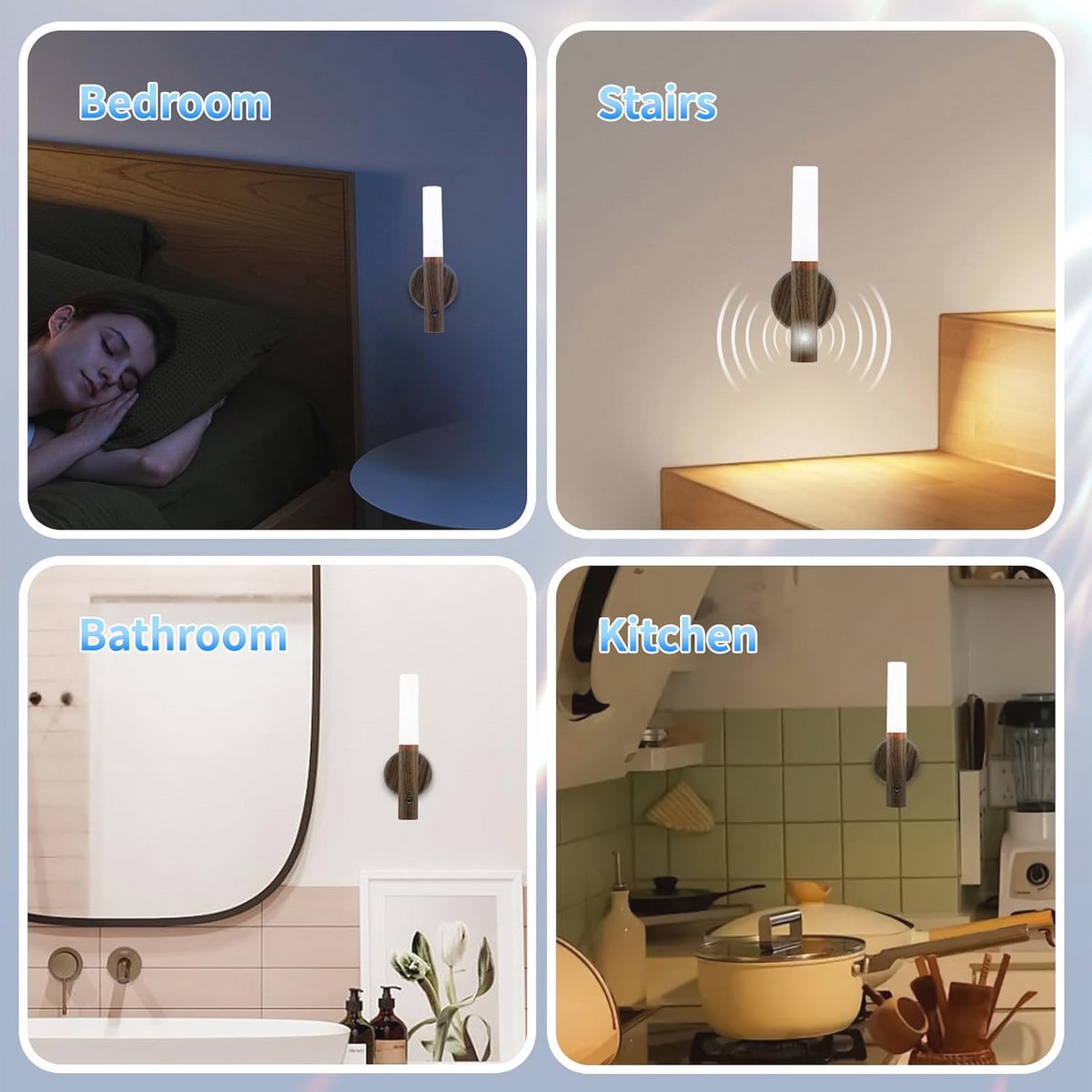 Draagbare Oplaadbare Wandlamp met Bewegingssensor - 3000K Warm Wit LED Nachtlampje voor Binnengebruik