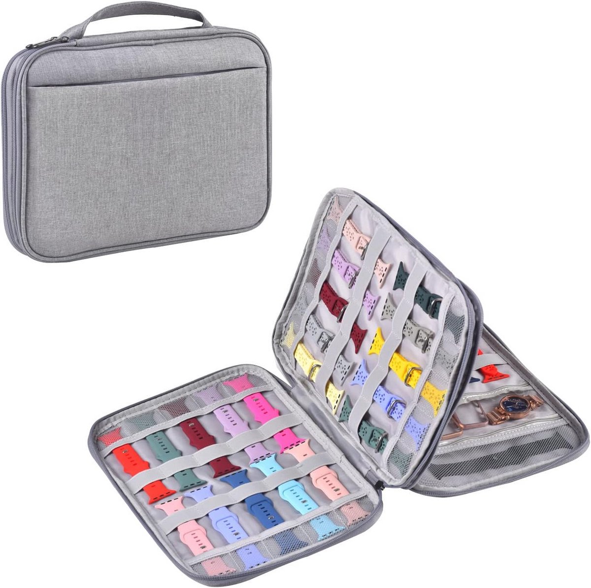 Horlogeband Organizer Koffer - Opberghouder voor 35 Horlogebandjes en Accessoires