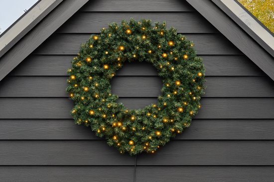 Blynx Kerstkrans met Verlichting Buiten · Ø 100 cm · 140 LED lampjes · Koppelbaar · IP67 · incl. startkabel