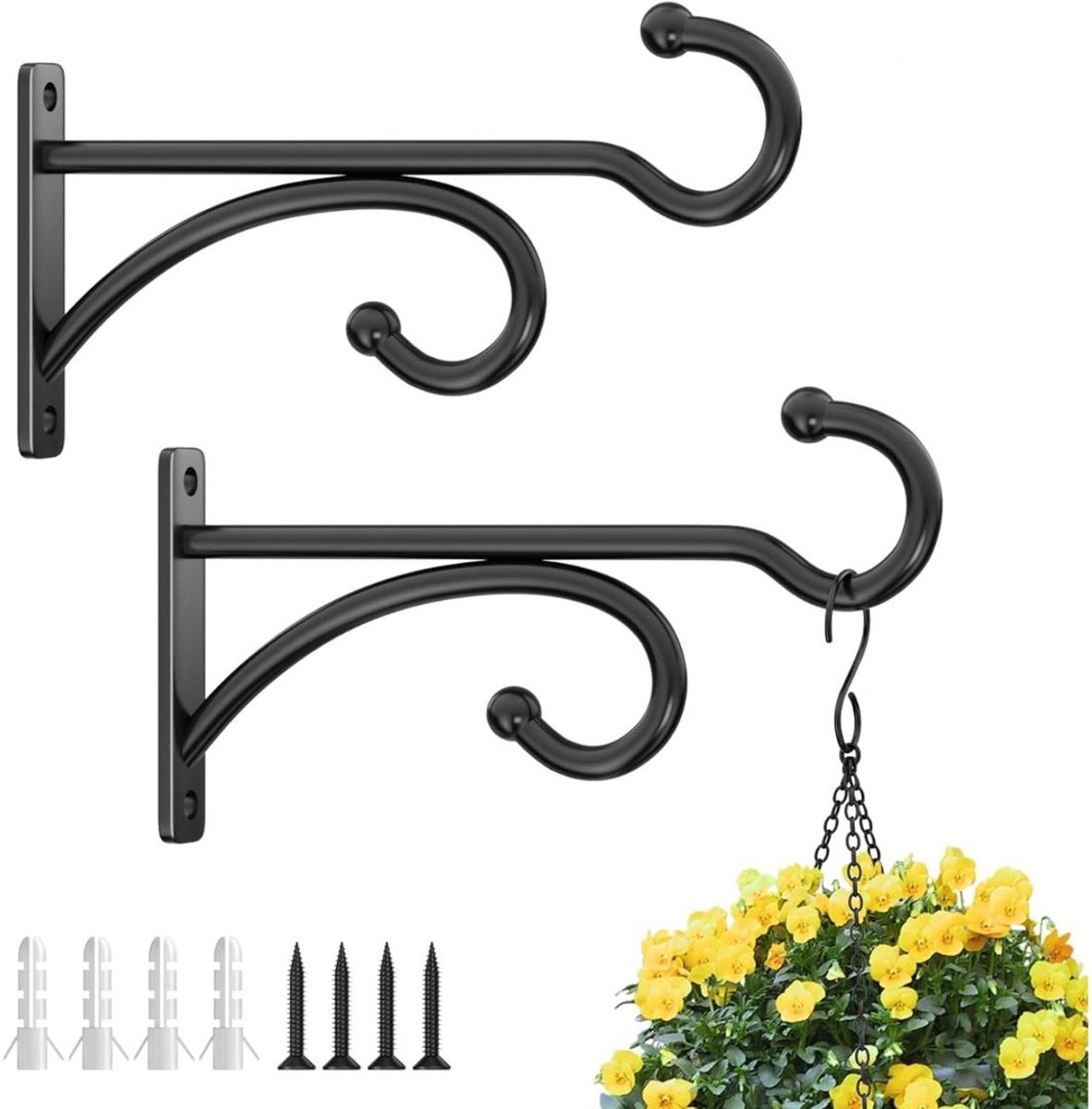 White-Label® Plantenhaak Hanging Basket - Muurhaak voor Planten - Wandhaak
