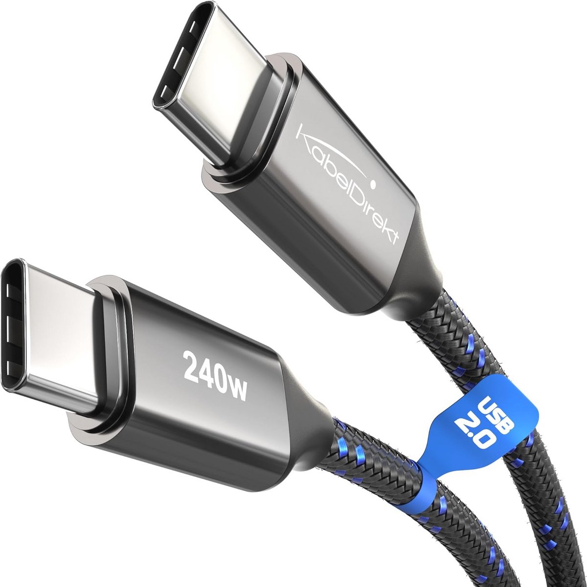 USB C-kabel voor Snel Opladen met Nylon Vlechting en Breukbestendige Connectoren - 3m, Geschikt voor Telefoons en Laptops