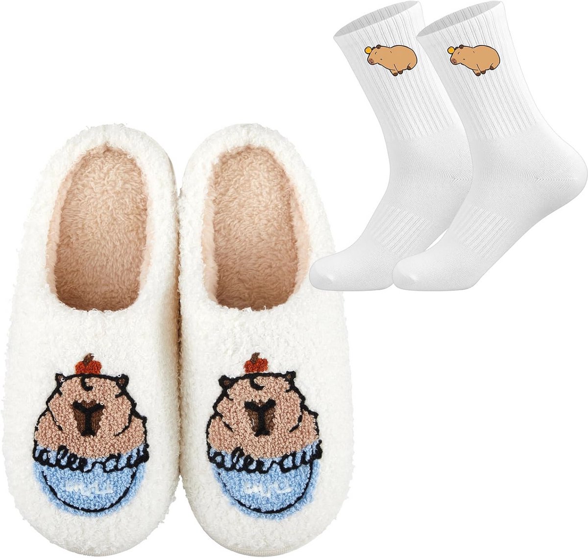 Gezellige Pantoffels en Katoenen Sokken voor Dames - Perfect Cadeau voor Winter en Kerst