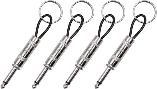 Plug Keychain 4PCS Guitar Plug Keychain - Silver Guitar Key Holder - 6.35mm Audio ...