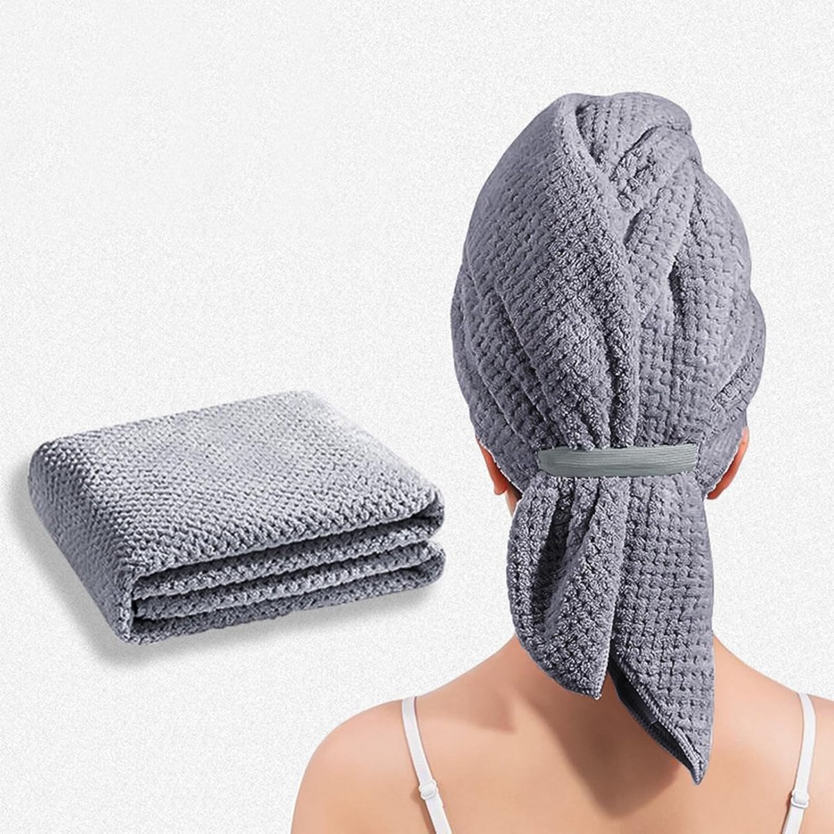 longziming -Microvezel Haartulband voor Lang Haar – Sneldrogende & Super Absorberende Haarhanddoek met Elastische Band, Zacht en Lichtgewicht, 25×42 inch