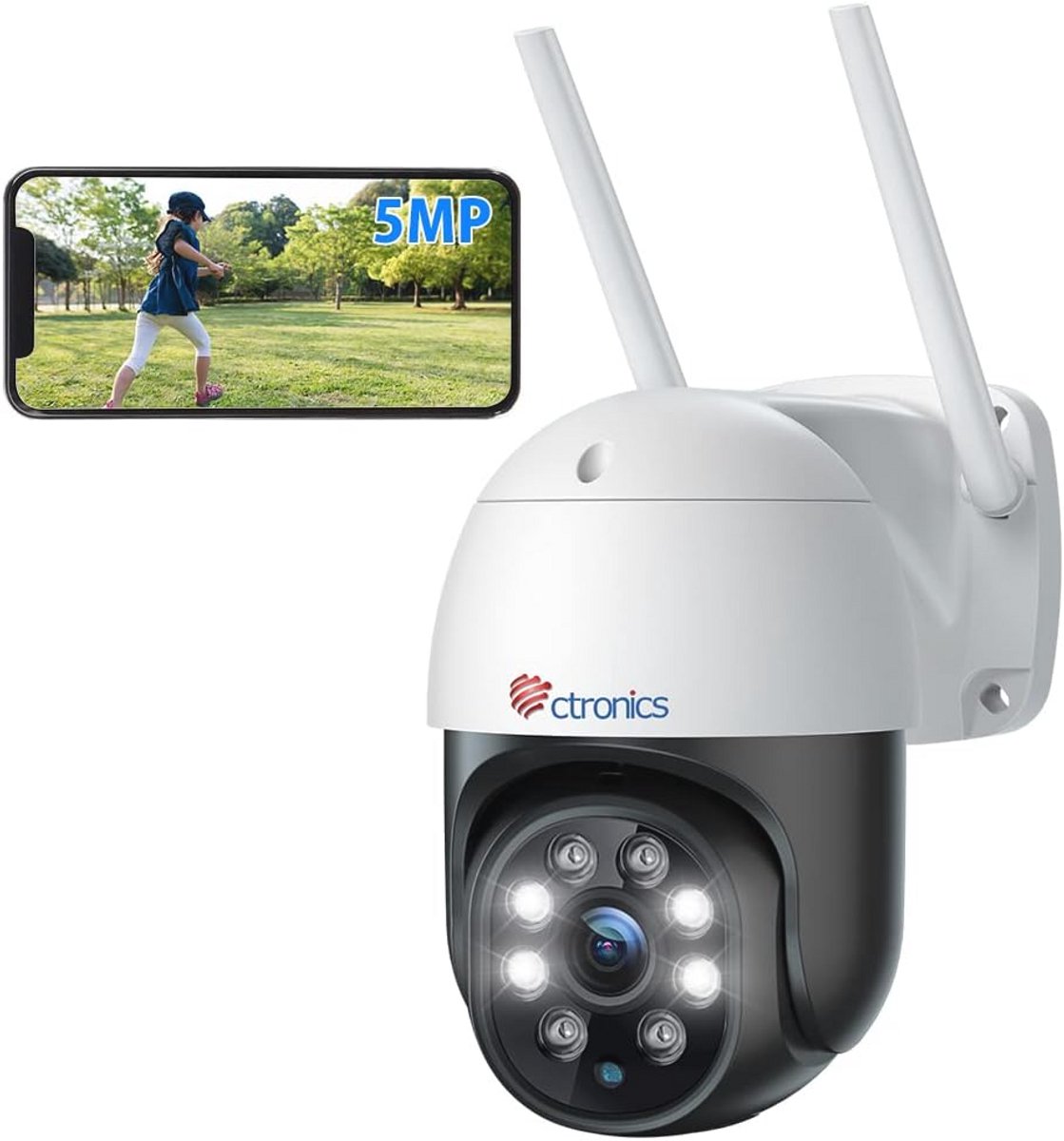 5 MP WLAN-bewakingscamera voor buiten met automatische tracking en nachtzicht in kleur
