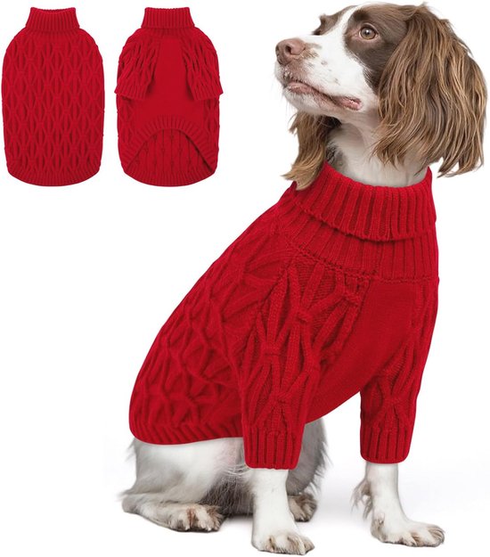 Gebreide Hondentrui Met Rolkraag – Vintage Kabel, Warm En Zacht Voor Kleine Honden En Katten (beige, XS)