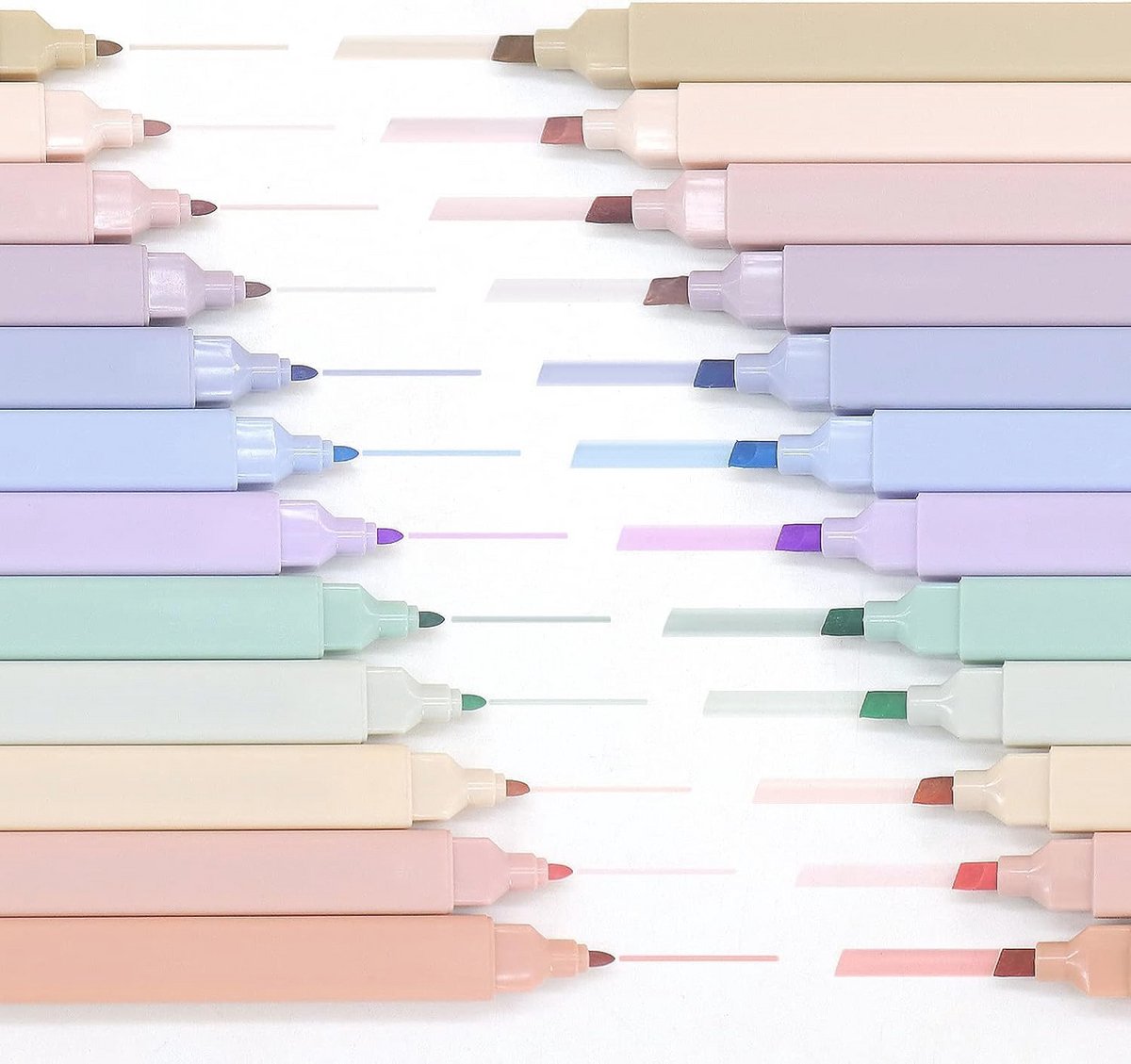 Pastel Markeerstiften - 12 Stuks - Kantoorbenodigdheden voor Dagboeken en Planners