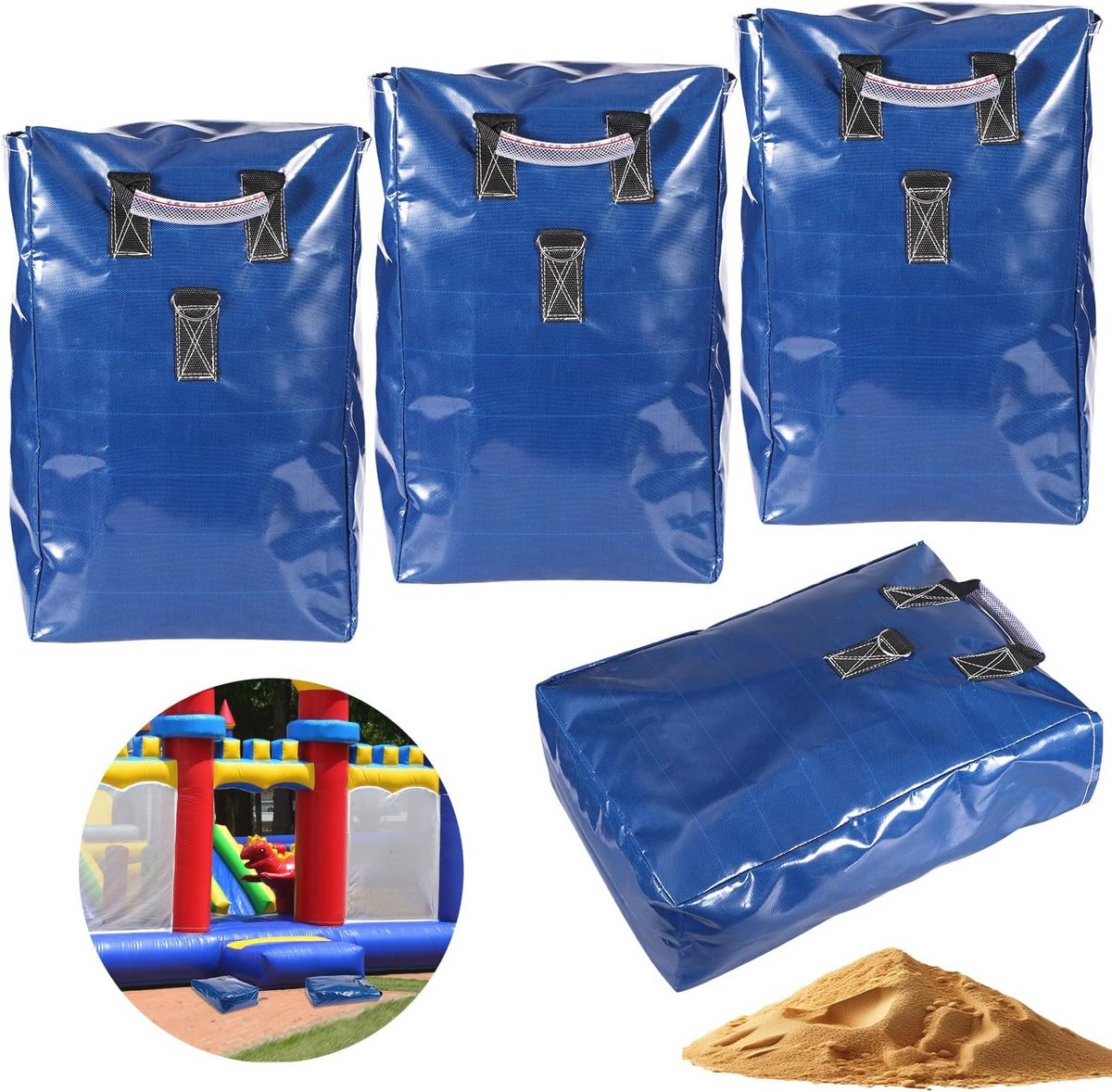 4 Stuks Vinyl Zandzakken voor Inflatable Waterattracties en Tentanker