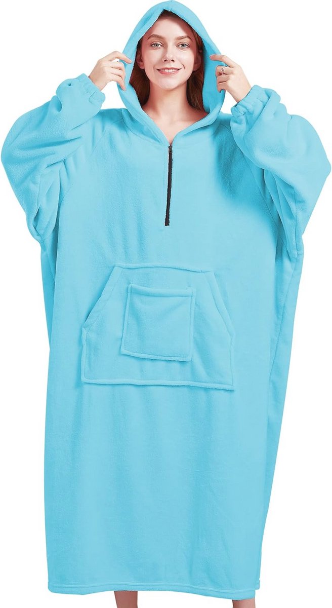 Oversized Sherpa Deken met Mouwen – Super Zachte en Warme Hoodie Deken voor Dames en Heren