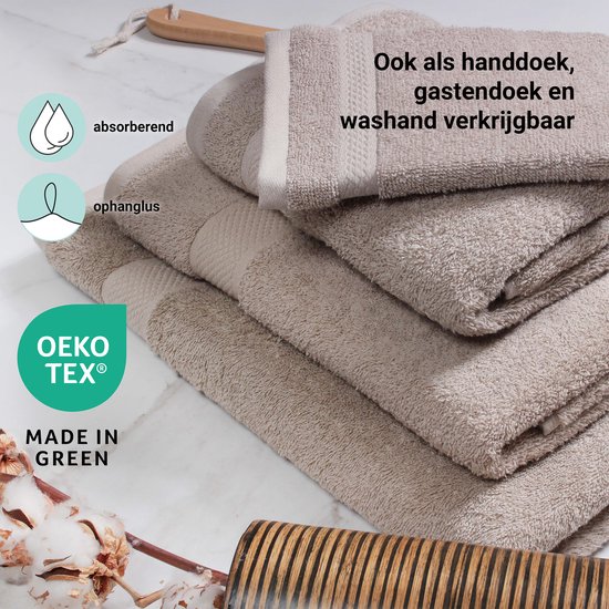 Handdoeken DoubleDry XL 70 x 140 cm - Lot de 6 - Qualité Hotel 500 g/ m2 - 6 x Taupe